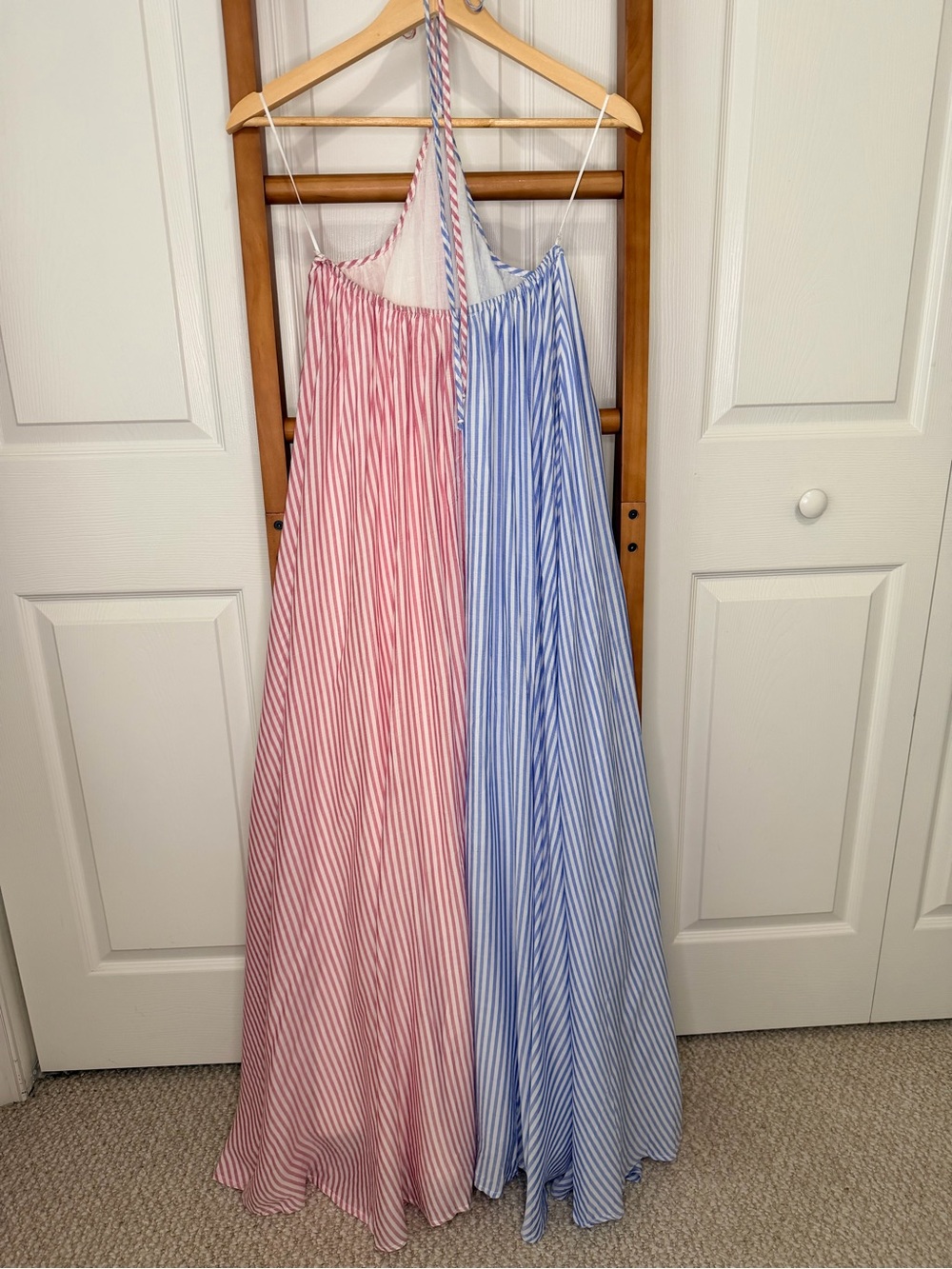 NWT By Together Love Birds Striped Halter Maxi Dress Colorblock Size S - Picture 8 of 12